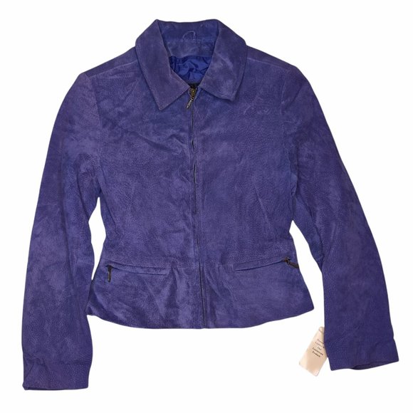Wilsons Leather Jackets & Blazers - Wilsons Leather Womens Size S Purple Suede Jacket Feminine Waist NWT